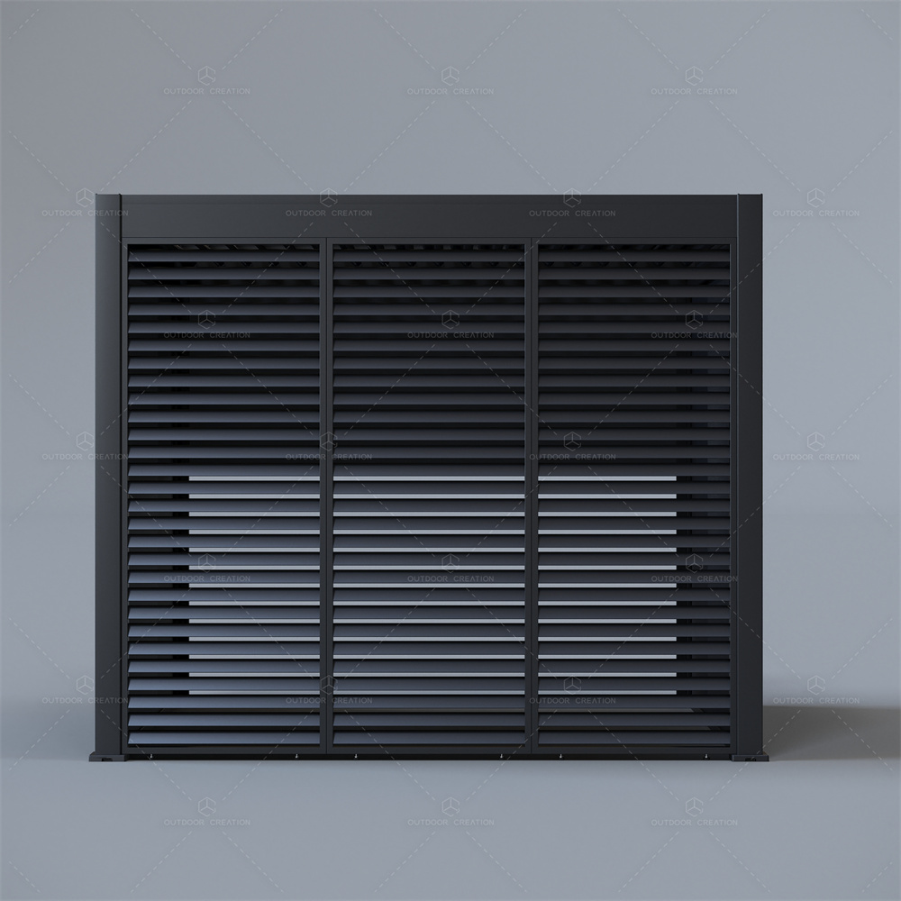 3x3m Garden Building Patio Cover Opening Louvre Roof Waterproof Gazebo Outdoor Aluminium Electric Pergola 