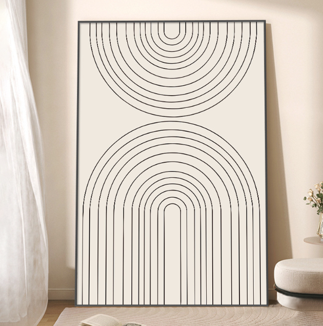 Bigimage Custom Size Modern Minimalist Style Line Geometric Decorative Painting Wall Arts Living Room Home Decor 