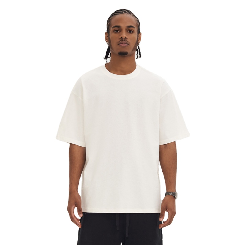 Blanks Oversized T-shirts Unisex Boxy T Shirt Hip Hop T-shirt Solid Heavyweight 100% Cotton 220 Gsm Streetwear T Shirt For Men 