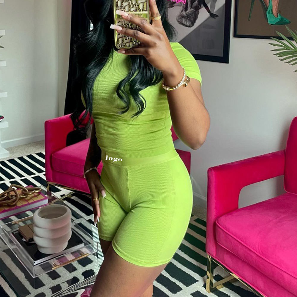 Custom Women 2 Pieces Loungewear Modal Cotton Ribbed Summer Lounge Wear Two Piece Set Women&#39;s Clothing Set 