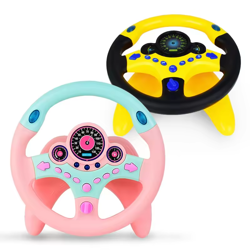 2024 Kids Toys Factory Customized Plastic Model Baby Simulation Steering Wheel Toy Multi-button Plastic Car Steering Wheel Toy 