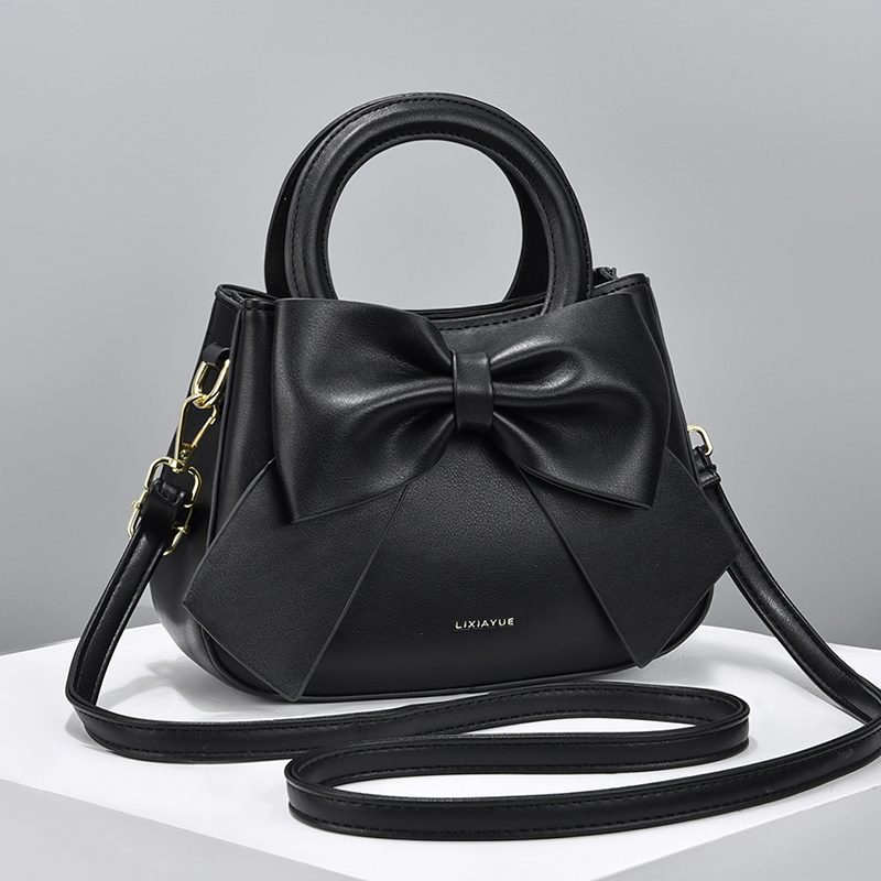 2024 New Arrival Ladies Pu Leather Mini Handbags Women&#39;s Shoulder Bag With Big Bow 