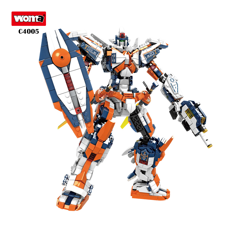 Woma Toys 2024 New C4005 Assemble Mech Battle Warrior Building Block Brick Toy Mecha Model Transforming Robot Toy For Kids 