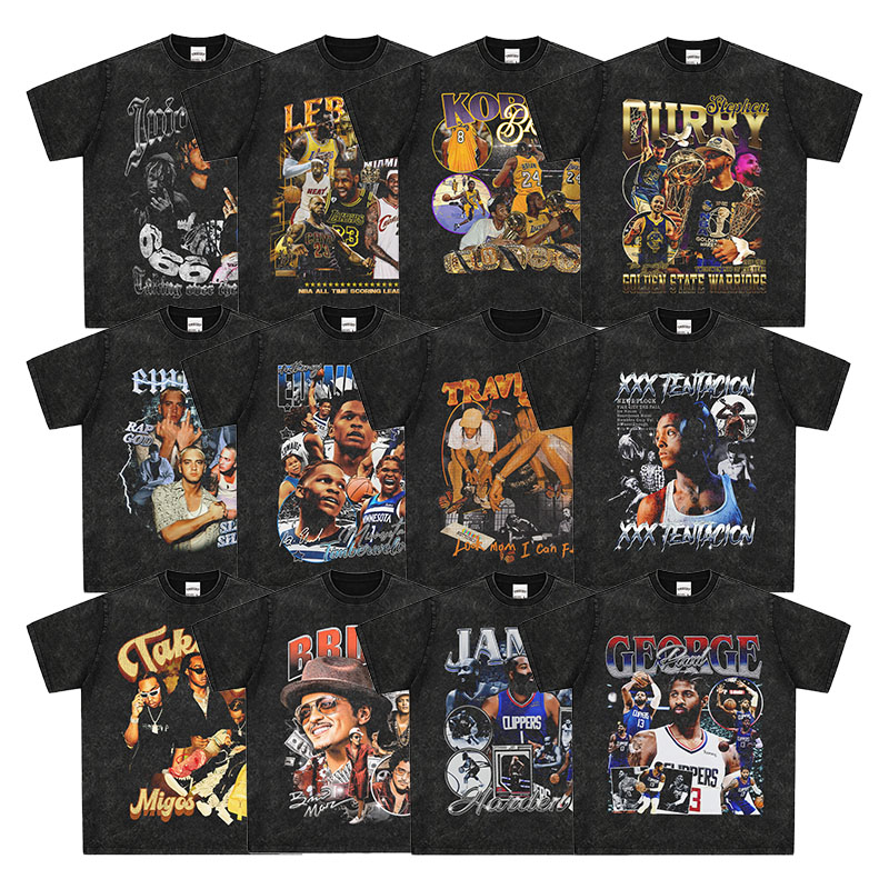 Breathable Printed T-shirts Custom Logo Graphic Dtg T Shirts Mens Oversized Embroidery Tshirt 100% Cotton 