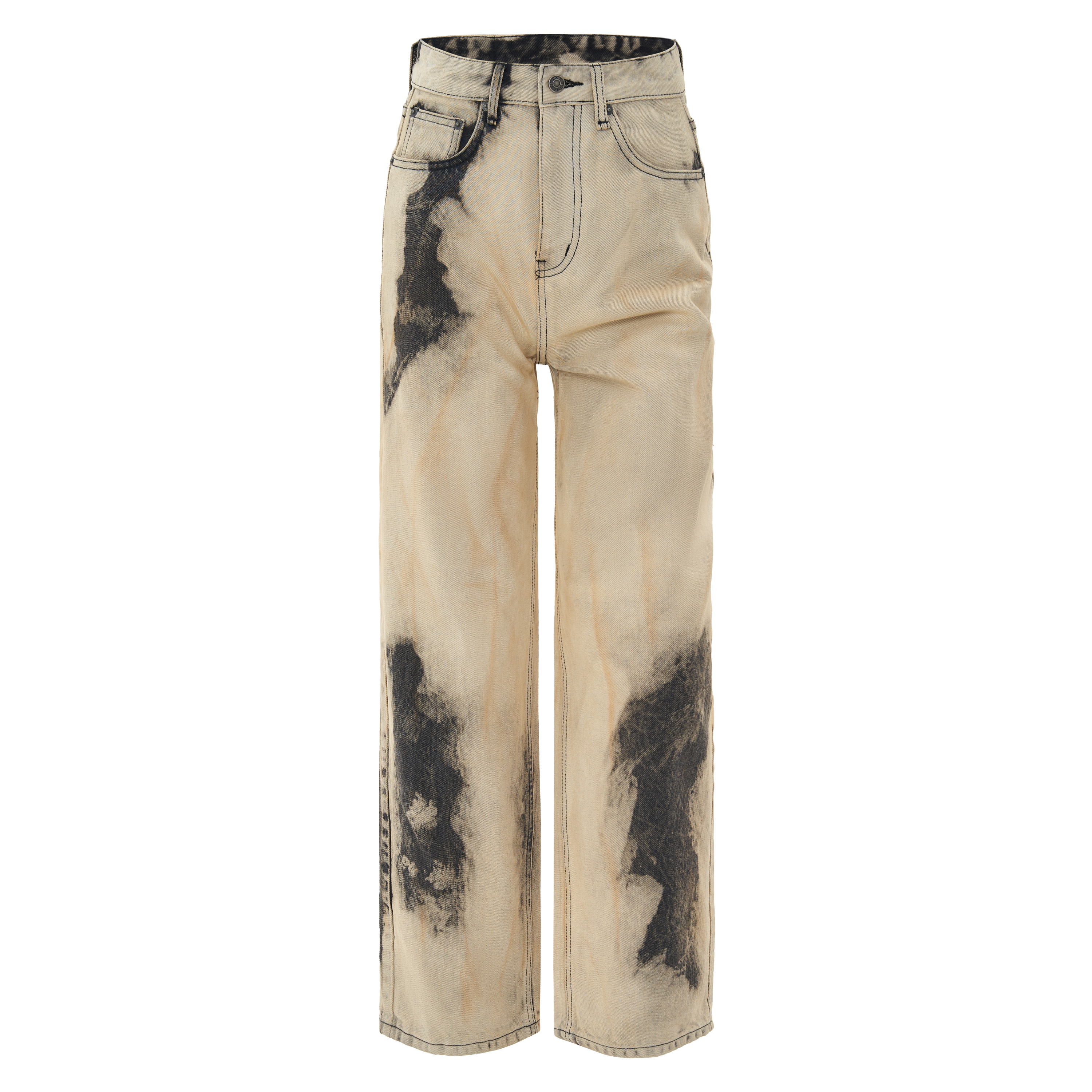 Fashion Women&#39;s Jeans Pant Streetwear Wide Leg Khaki Cargo Pants Straight High Waist Vintage Denim Women Jean Trousers 