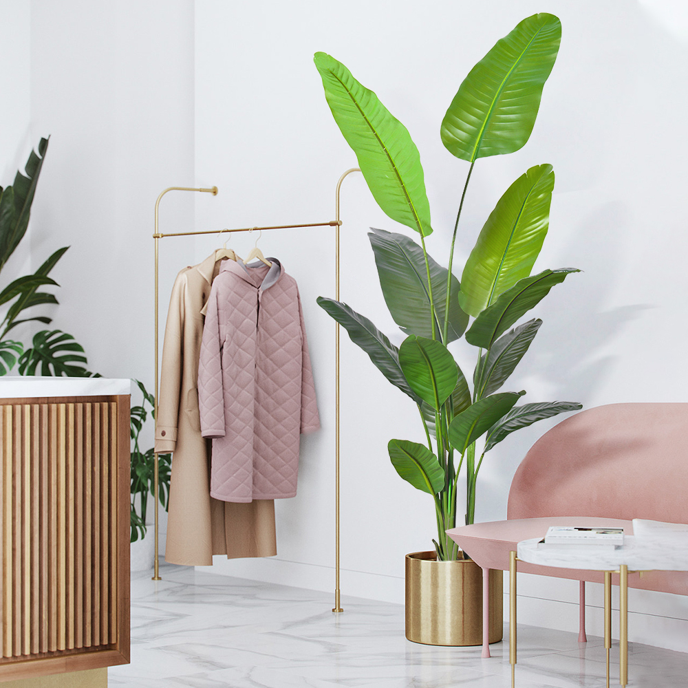 Home Indoor Traveller Palm Bonsai Artificial Bird Of Paradise Artificial Plant Decoration Green Plant Simulation Plant Bonsai 