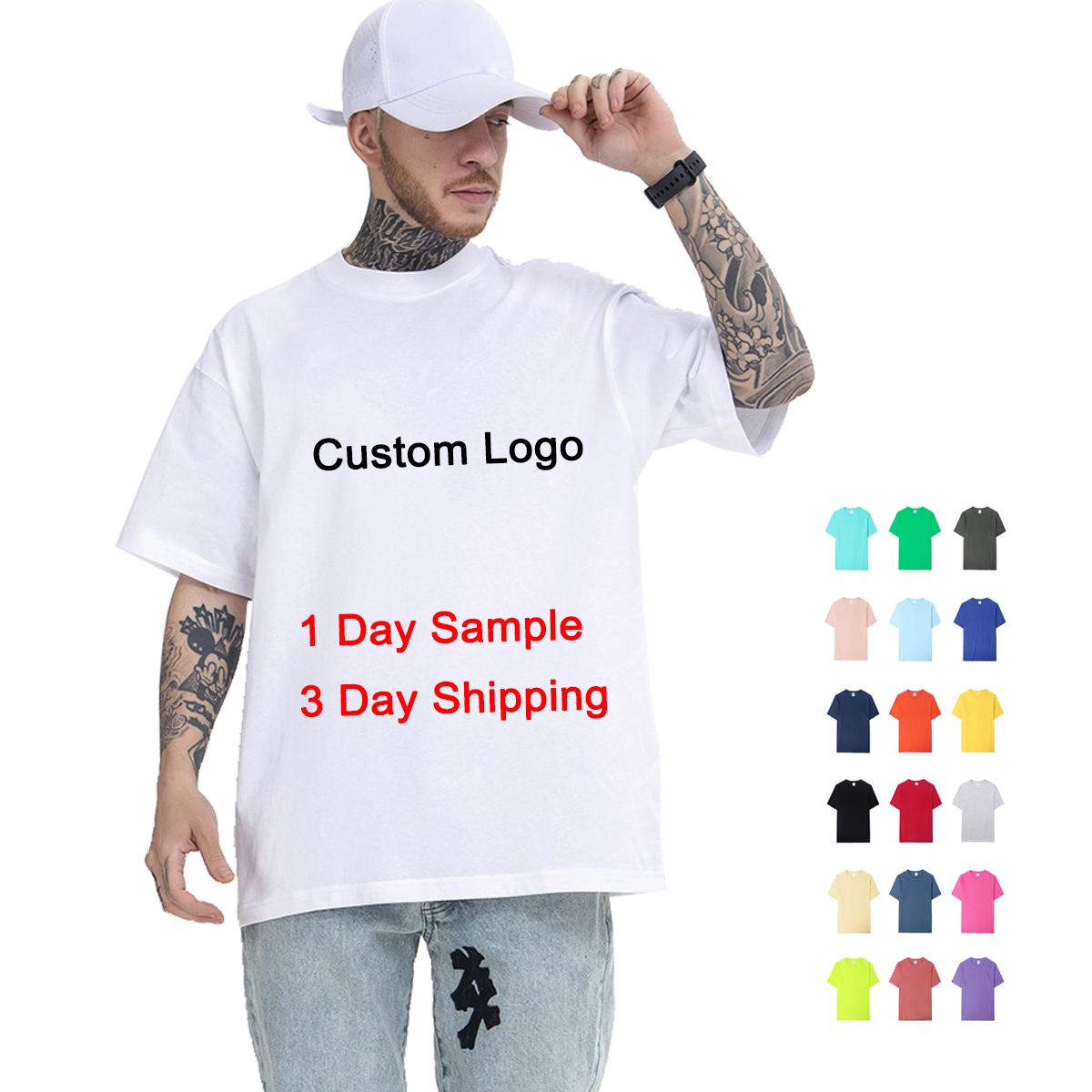 T Shirt Custom High Quality Heavyweight 100% Bamboo Supima Pima Thick Cotton Blank Bulk Plain Oversize Men Logo Print T-shirts 