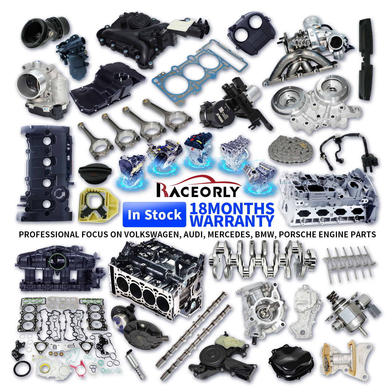 Raceorly Brand China Manufacturer Other Auto Engine Parts Car For Audi Bmw Benz Tsi N47 M274 M273 M272 M271 M276 M270 Engine 