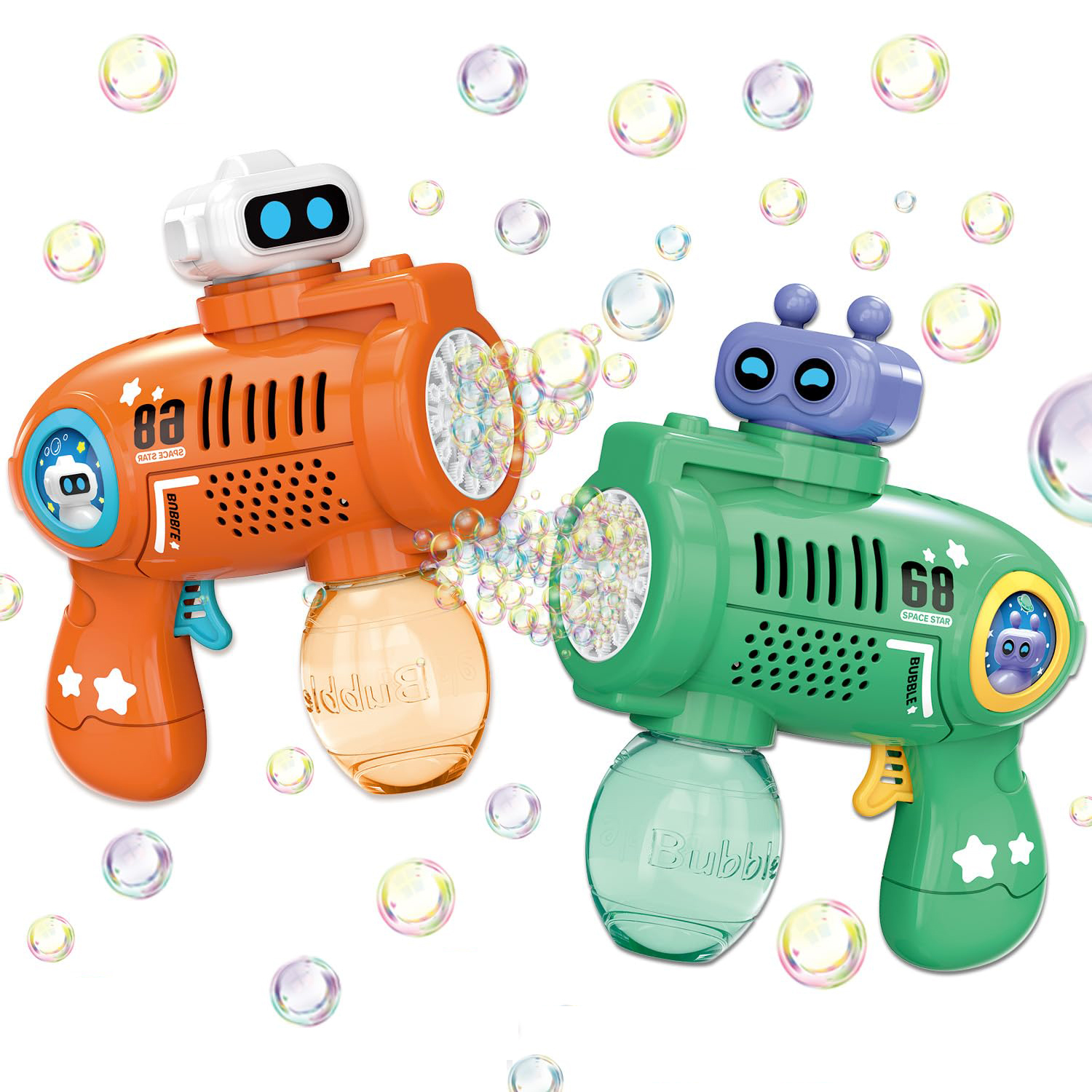 Light-up 21 Holes Water Soap Bubble Gun Toys Outdoor Electric Automatic Bubble Machine Toys For Kids 