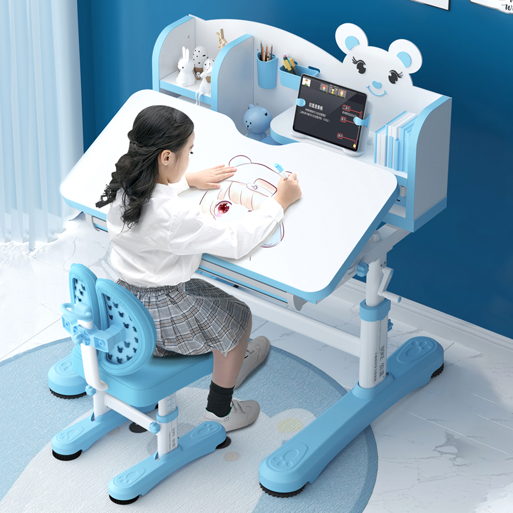 New Ergonomic Children Smart Desk Home Furniture Manufacture Factory Wholesale Height Adjustable Kids Study Table And Chair Set 