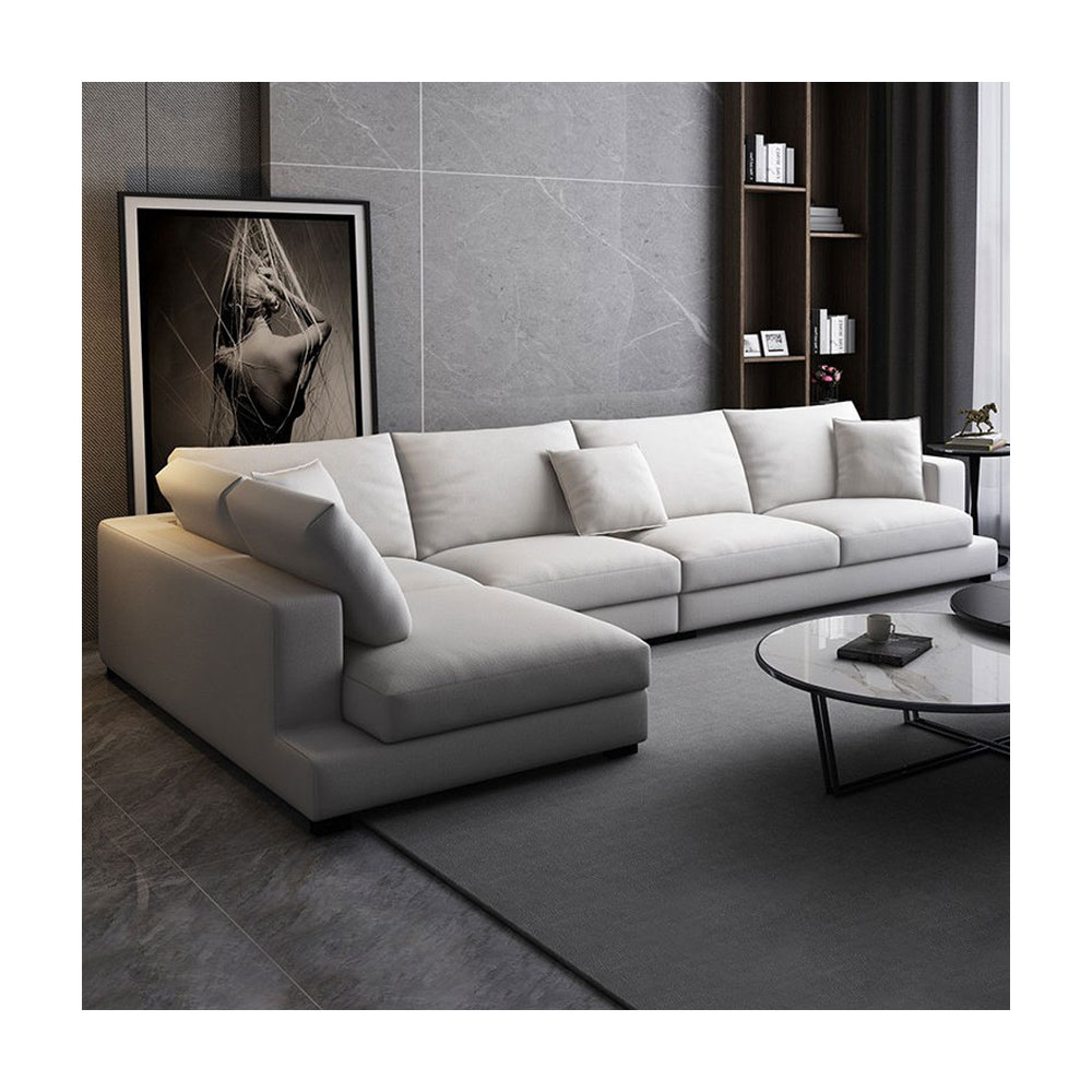 Modern Microfiber Fabric Sofa Set Furniture Full Removable Corner Combination Living Room Sofas 
