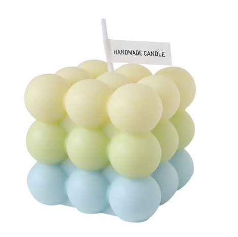 Decoration Macaron Color Cute Bubble Rubik&#39;s Cube Scented Candle Christmas Gift Wholesale Girl Bedroom Ins Decoration 