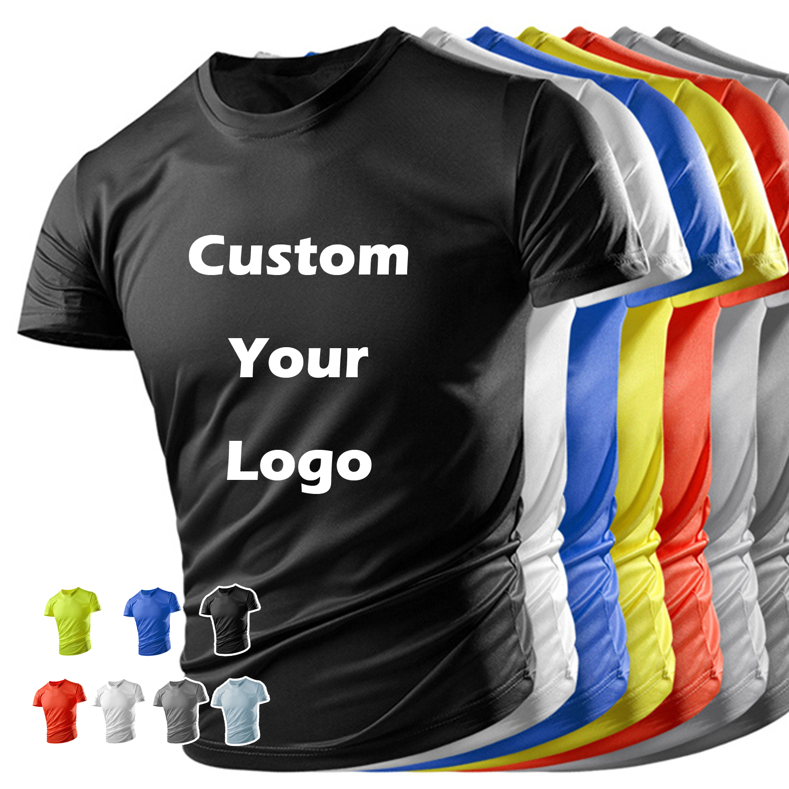 Plain Men&#39;s T Shirt Polyester Tee Quick Dry Fit Tshirts Custom Sublimation Printing Logo Unisex Gym Sports T-shirts For Men 