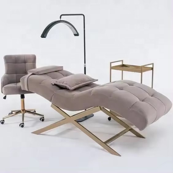 Beauty Salon Furniture With Adjustable Height For Head And Legs,Curved Beauty Bed,Facial Spa,Eyelash Bed Zy-3049 