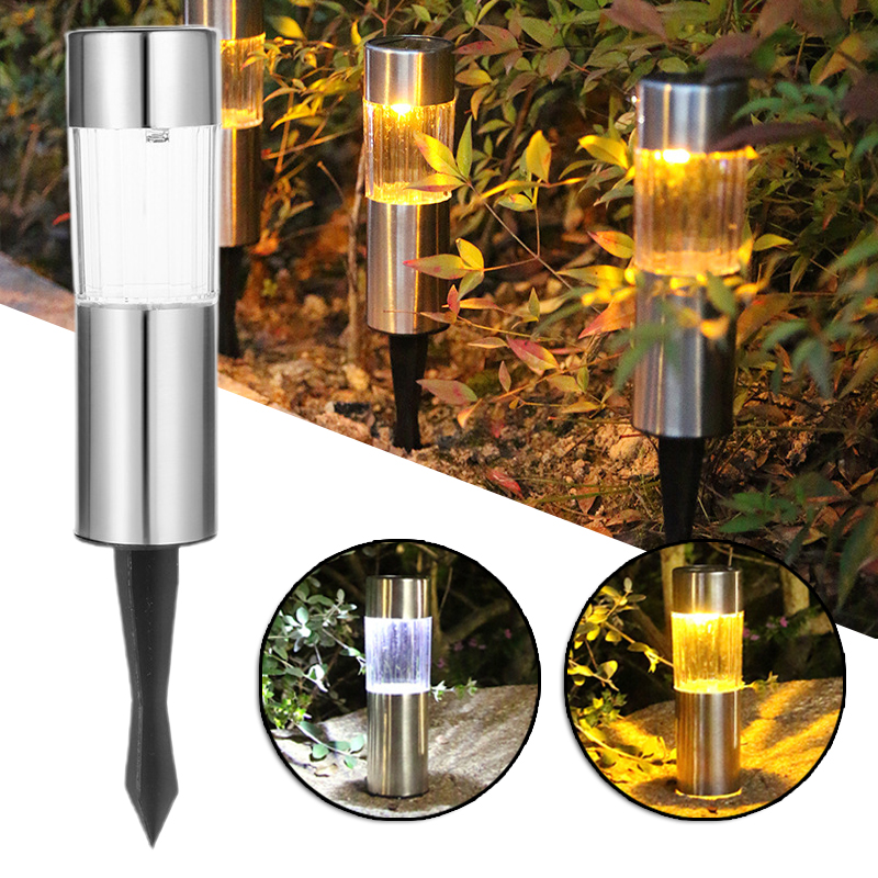 Outdoor Stainless Steel Led Solar Powered Lawn Light Waterproof With Ip65 Rating Garden Pathway Patio Yard Landscape Lighting 