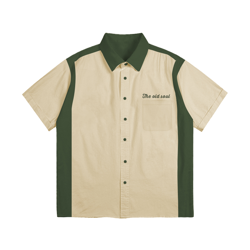 Wholesale Customization Of New Shirts For Men&#39;s Summer Lapel Single Breasted Casual Loose Contrasting Color Short Sleeved Shirts 