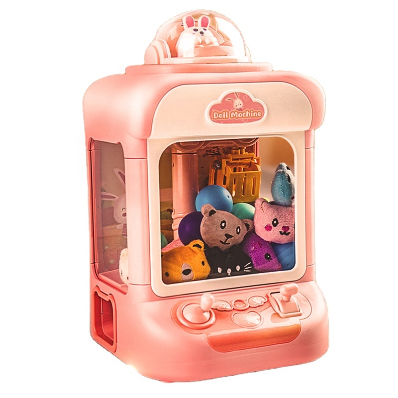 Children&#39;s Catch Doll Machine Small Household Mini Clip Doll Machine Coin Twist Egg Candy Ball Catching Boys And Girls Toys 