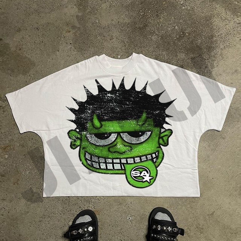 Custom Manufacturer High Quality Man Streetwear Oversized Cropped Boxy T-shirts Graphic 100% Cotton Heavyweight Men T Shirt 