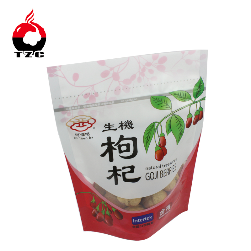 Resealable Food Grade Plastic Zip Lock Plastic Bag For Dried Fruit Snacks Packaging 