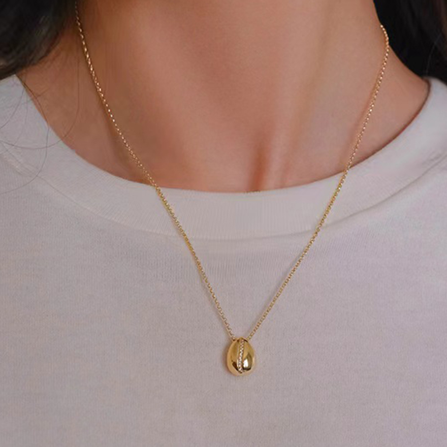 Micci Waterproof 18k Gold Plated Hypoallergenic Stainless Steel Jewelry Set Coffee Bean Necklaces Earrings For Women 