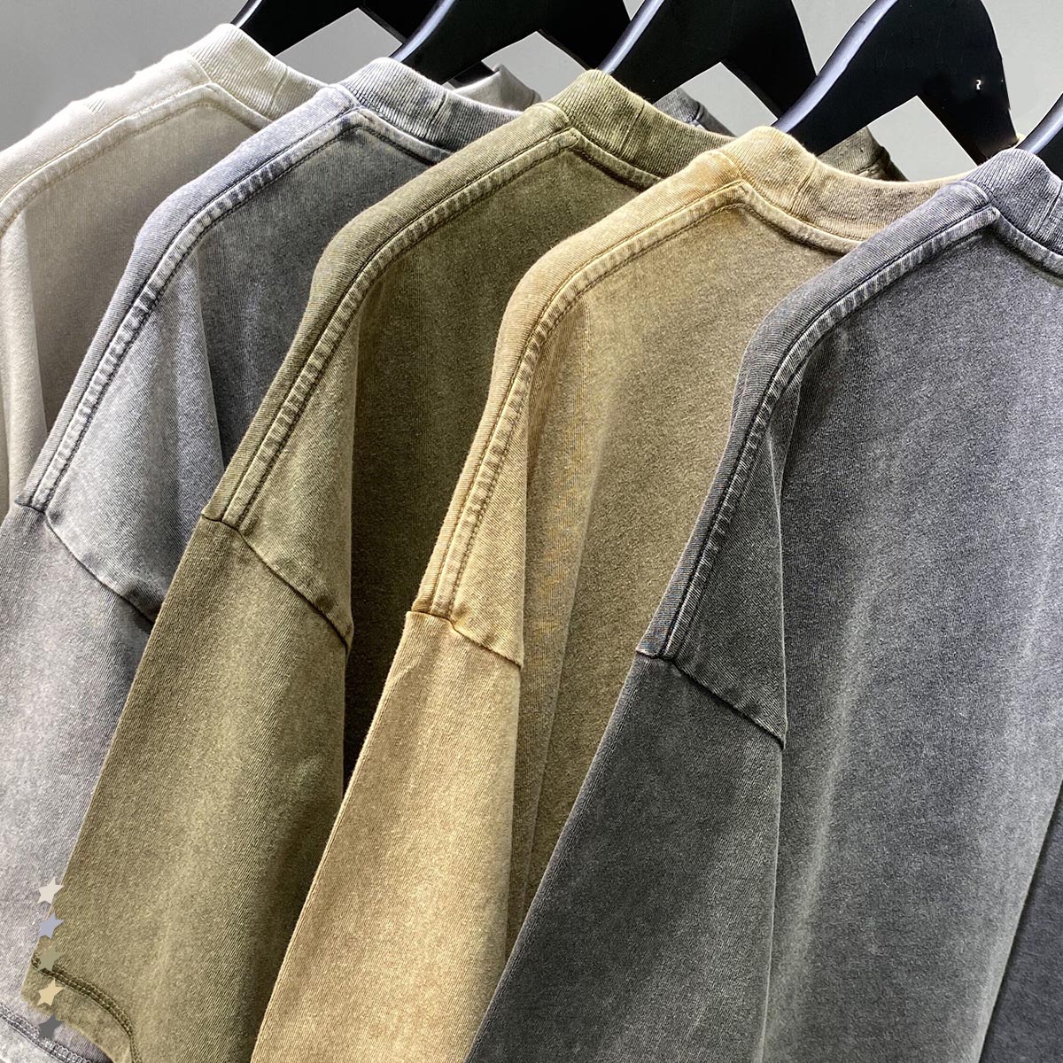 T Shirt For Men Custom Style Fashion Loose Size High Street Wear Oversized Embroidery Printing Acid Wash T Shirt Men&#39;s T-shirts 