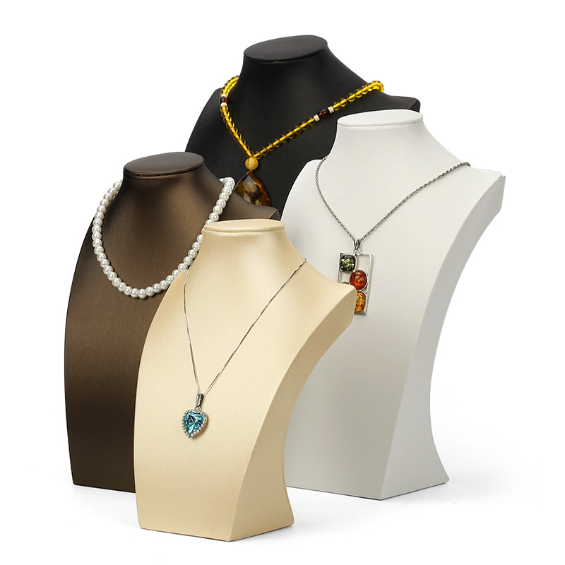 Brushed Necklace Display Stand Pendant Necklace Jewelry Portrait Neck Model Display Props Jewelry Display Stand 