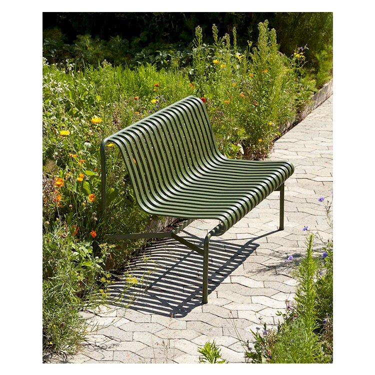 Ajunion Minimalist Design Outdoor Furniture Garden Bench Steel Metal Lounge Chair Patio Set 