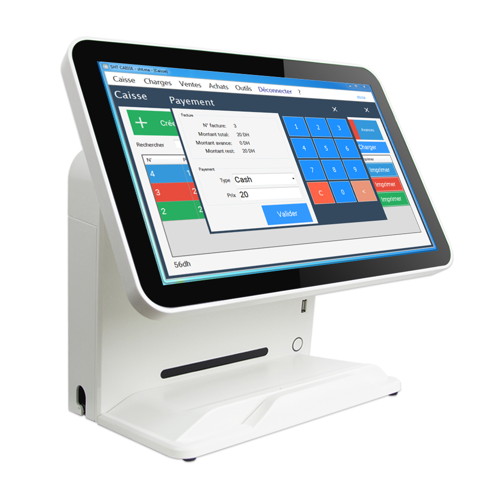 15 Inch 15.6 Inch Touch Pos System All In Dual Screen Computer Monitor Pos System With Cash Register For Restaurant Kiosk 