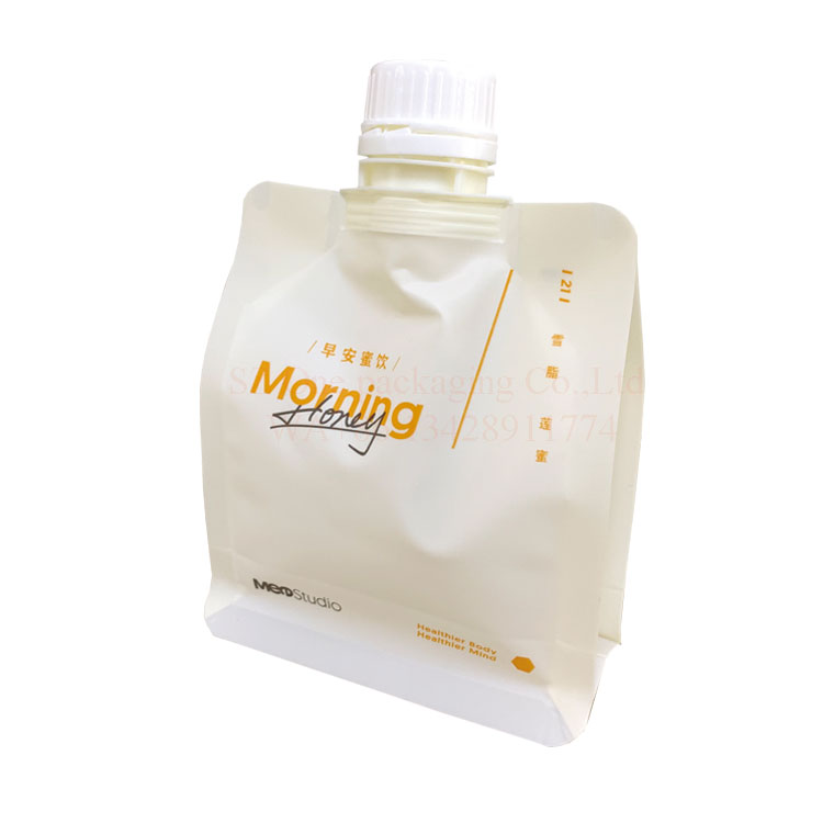 250g High Barrier Flat Bottom Collagen Jelly Honey Soy Milk Powder Energy Drink Aluminum Foil Plastic Packaging Spout Bag 