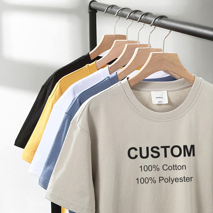 100% Cotton T Shirt Custom Logo Plain White Tshirt For Men Plus Size Men&#39;s T-shirts Cotton Designer Tshirt Custom Tshirt Cotton 