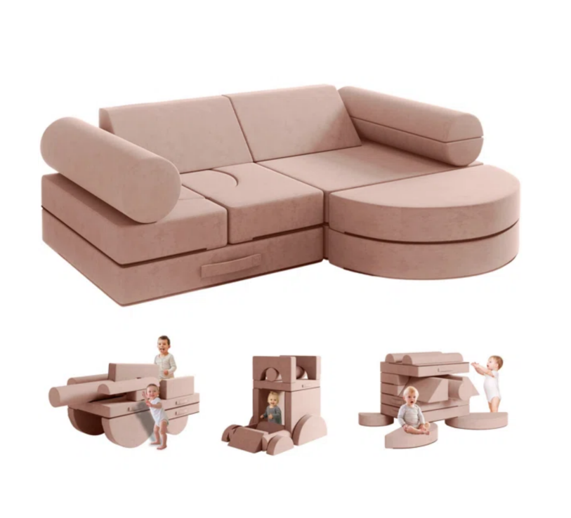 Factory Custom Living Room Furniture Multifunctional Kids&#39; Sofa Sets Folding Play Couch Bed Memory Foam 