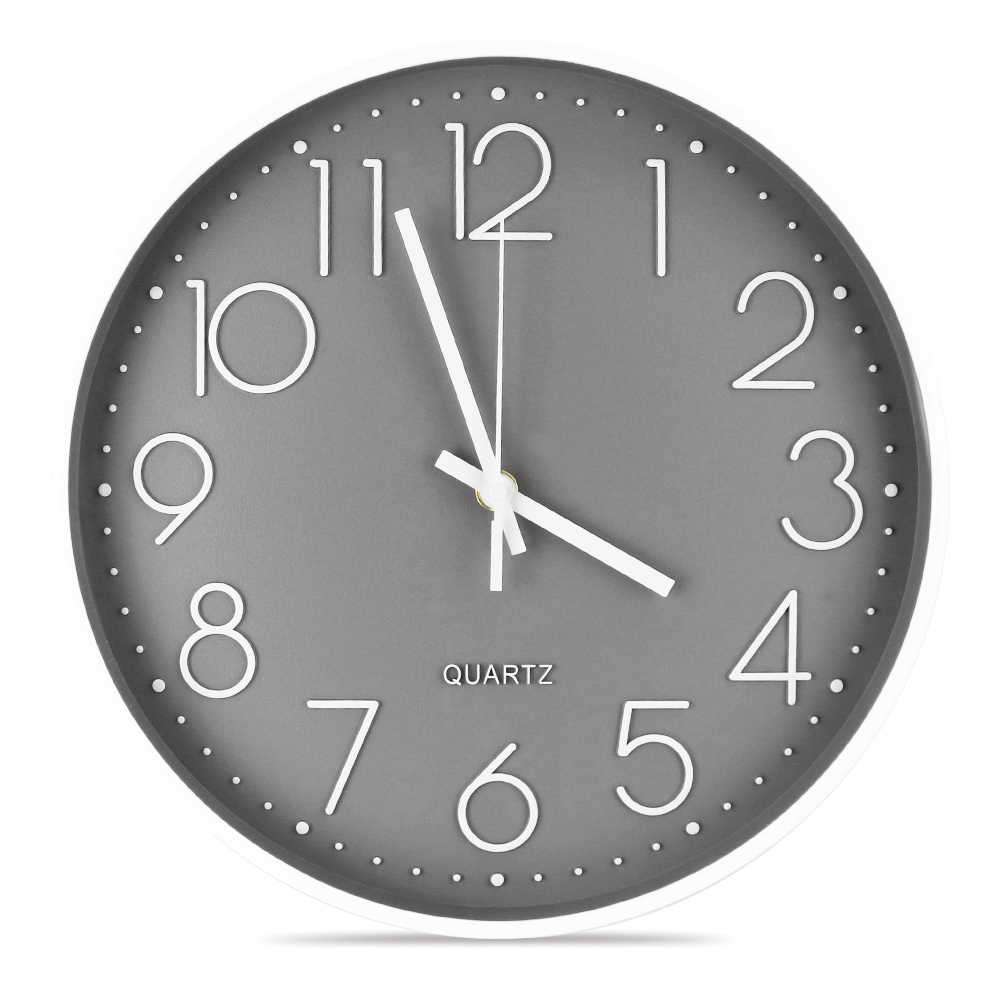 12 Inch Plastic Large 3d Numbers Round Wall Clocks Custom Logo Home Decorate Wall Clock Fashion Plastic Modern Wall Clock 