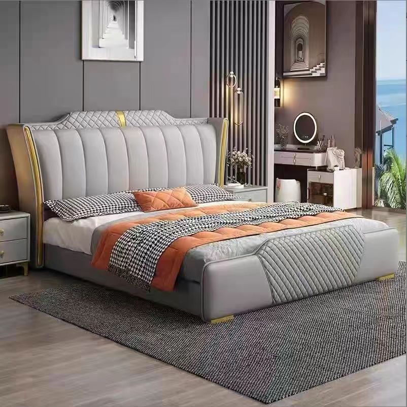 Cheap Wholesale Modern Hot Selling Home Hotel Furniture Bedroom Furniture Special Light Large Bed Luxury Bedroom Furniture 