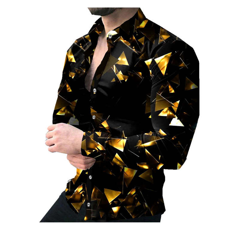 New Fashion Men&#39;s Shirt High Quality Long Sleeve Shirts 2022 Spring Male Casual Clothing Print 3d Plus Size 4xl Satin Fabric 