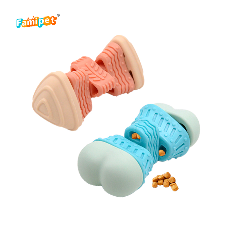 Famipet Custom New Arrival Durable Food Grade Nylon Rotatable Bone Design Tpr Dog Toy Pet Chew Toy 