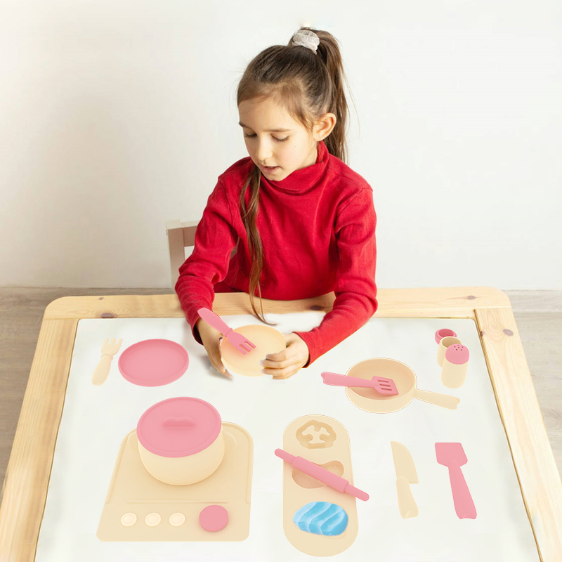 Bpa Free Montessori Baby Toy Silicone Safety Knife Pots Spatula Pans And Molds Teether Kitchen Tools Kids Safe Knife Toys 