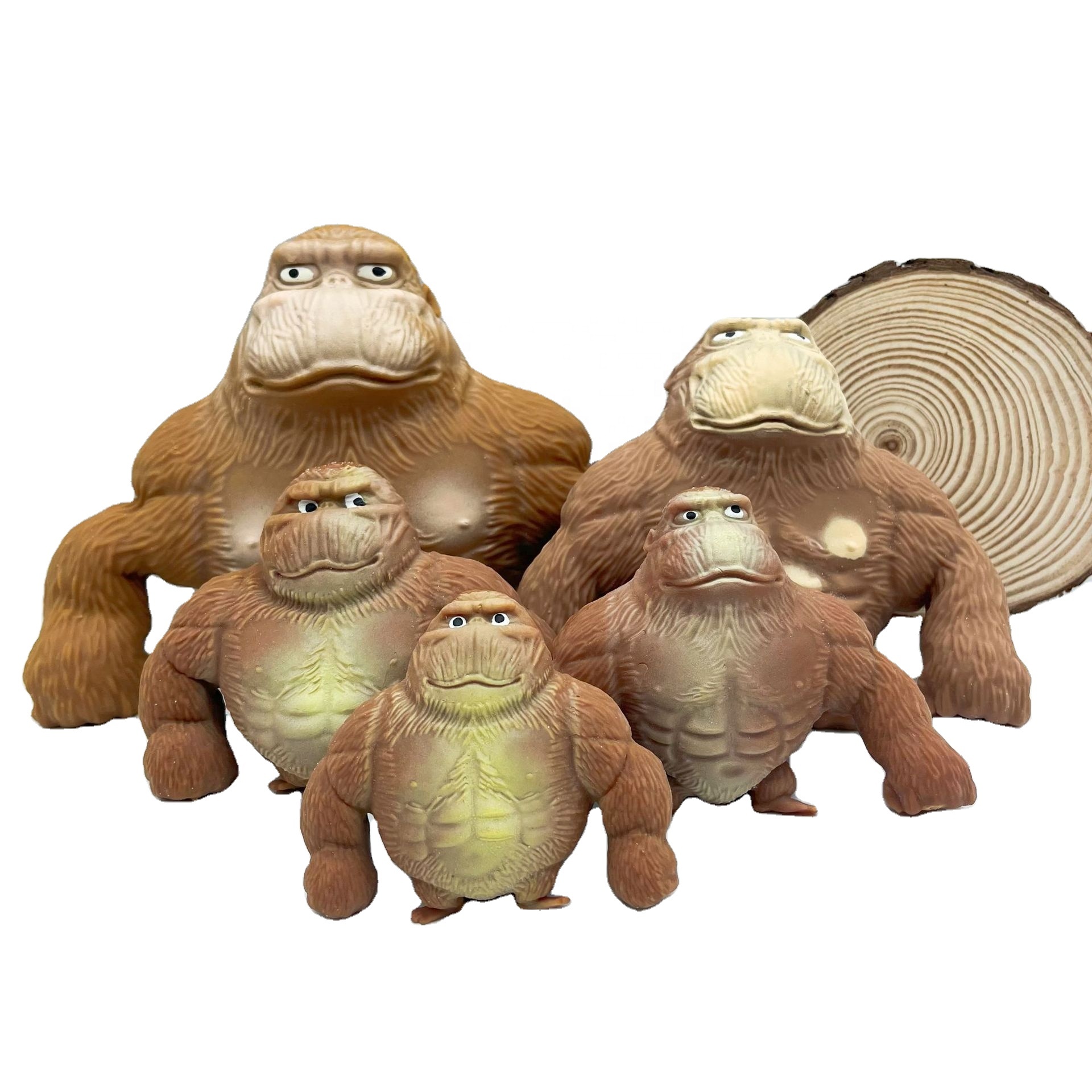 Hot Selling Slow Rebound Gorilla Brown Monkey Toy Stretch Gorilla Toy Decompress Flour Gorilla Stress Squeeze Toys For Kids 