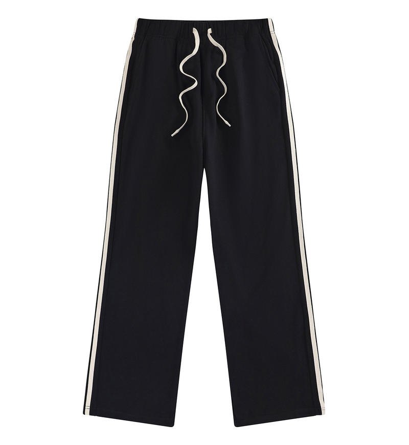 High Quality Men&#39;s Jogging Sweatpants With Side Stripe Fashion Streetwear 100% Cotton Custom Logo Men&#39;s Straight Leg Pants 