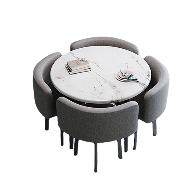 Restaurant Furniture Modern Household Round Dining Tables And Chairs Fashion Iron Table Design Cafe Shop Furniture 