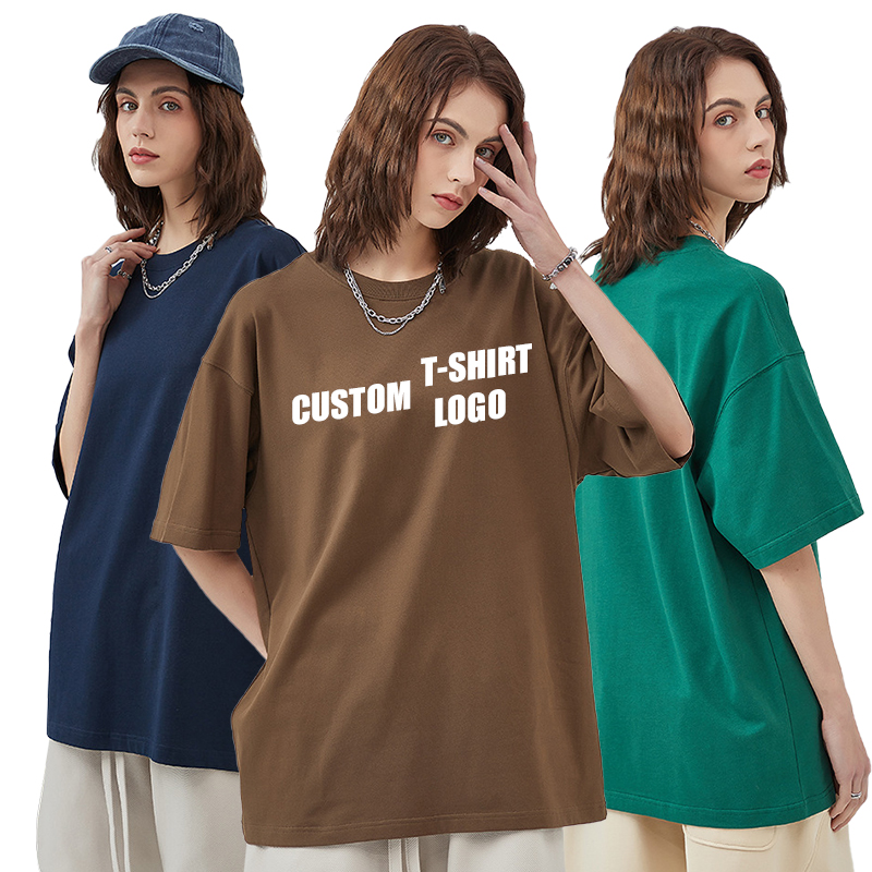 O-neck Breathable Women High Street Style 100% Cotton Tee Custom Printing Blank T-shirt 