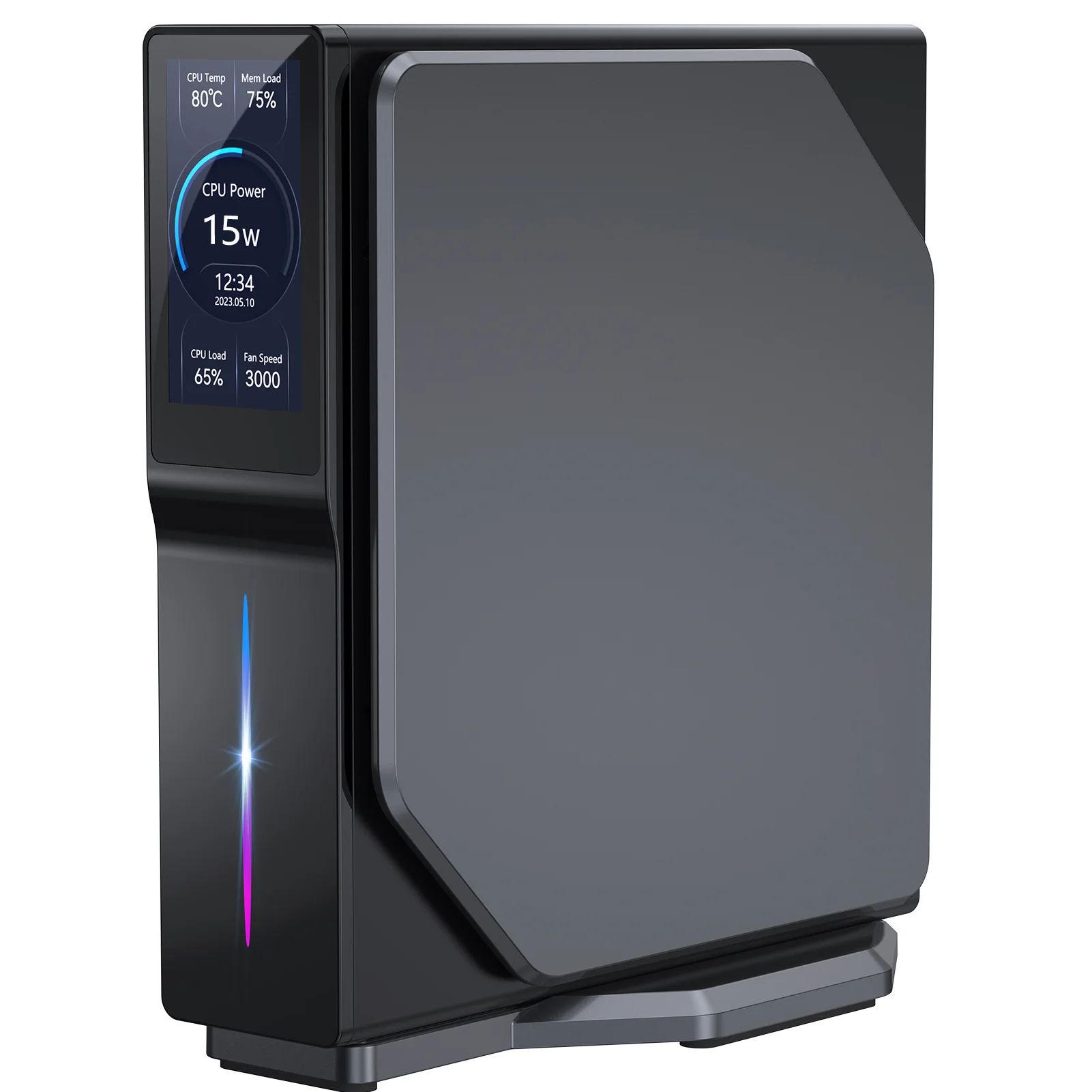 S1 Rgb Mini Pc M.2 Nvme Ssd Mini Computer Intel Alder Lake N95 N100 Gaming Computer Lcd Screen Vertical Mini Tower 