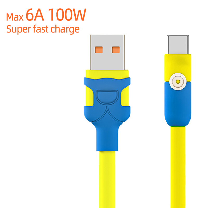 Liquid Soft Rubber Mobile Phone Data Cable Super Fast Charging Max 6a Charging Cable Is Suitable For Ios Android Huawei 