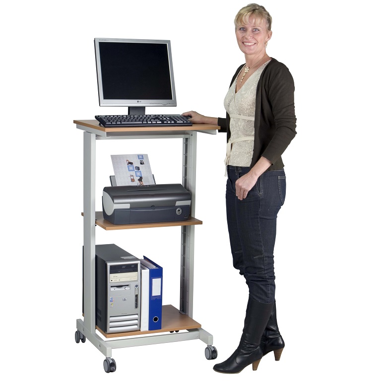 Twinco Pc Table With Two Tier Standing Desk Height Adjustable Computer Workstation Study Writing Desk Table Desktop 