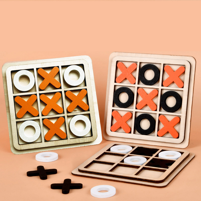 Factory Direct Wooden Kids Toys Xo Tic Tac Toe Board Game Educational Toys Wooden Toys Wholesale 