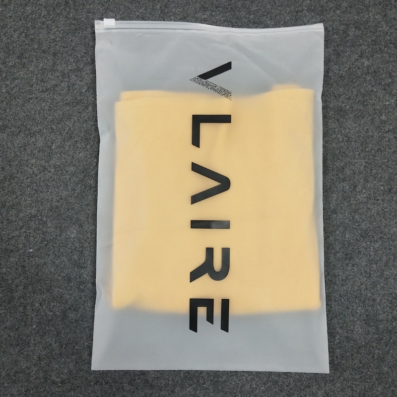 Wholesale Custom Logo Frosted Plastic Bag Clothes Zip Lock Self Sealing Bag Clothing Packaging Frosted Zipper Bags Printed Logo 
