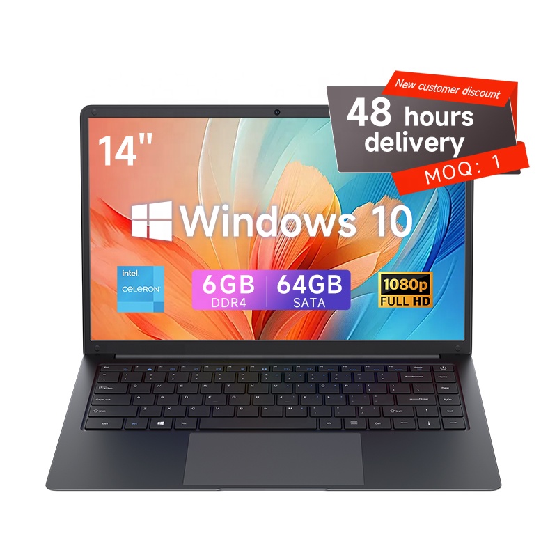 48 Hours Delivery 14 Inch Win 11 Laptops Core N3350 2.4ghz 6gb Ram 64gb Rom Notbook Pc Computer Cheap Laptop 