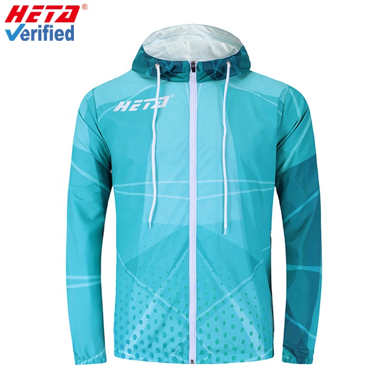 Men&#39;s Uv Protection Custom Reflective Hooded Wholesale Custom Fashion Pullover Polyester Custom Printed Windbreaker 