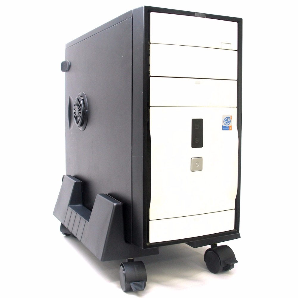 4 Caster Roller Wheels Plastic Computer Accessories Cpu Holder 