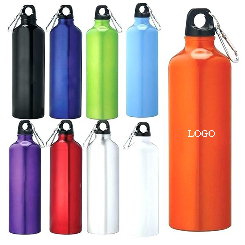 Promotional Custom Logo Colorful Reusable 20 Oz Metal Aluminum Sports Drink Water Bottle 500ml 750ml With Carabiner Cover 