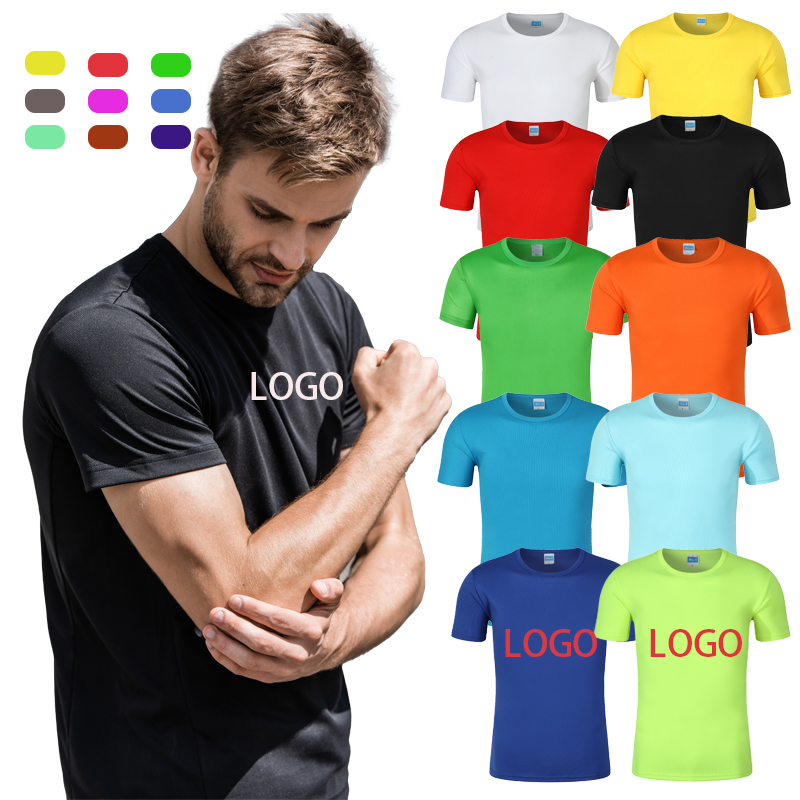 Ct0003 Customized Cheap Wholesale Blank Men Polyester Quick Dry Tshirts Custom Printing Logo Sports Workout Men&#39;s T-shirts 